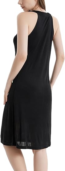 Women’s Mulberry Silk Halter Neck Nightgown – Elegant Sleeveless Sleepwear
